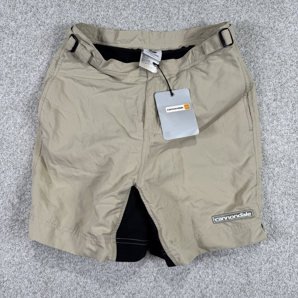 NEW Cannondale Shorts Mens Small‎ Brown Padded Cycling Baggy Adjustable Waist